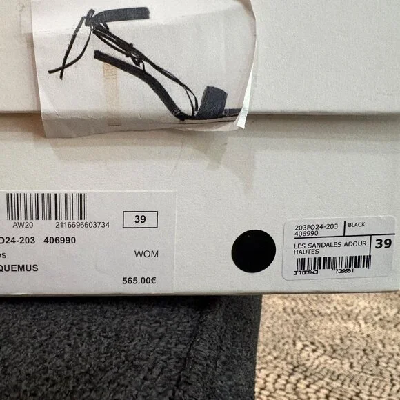 Jacquemus 'Adour' Strappy Heeled Sandals Navy Blue - Picture 8 of 8